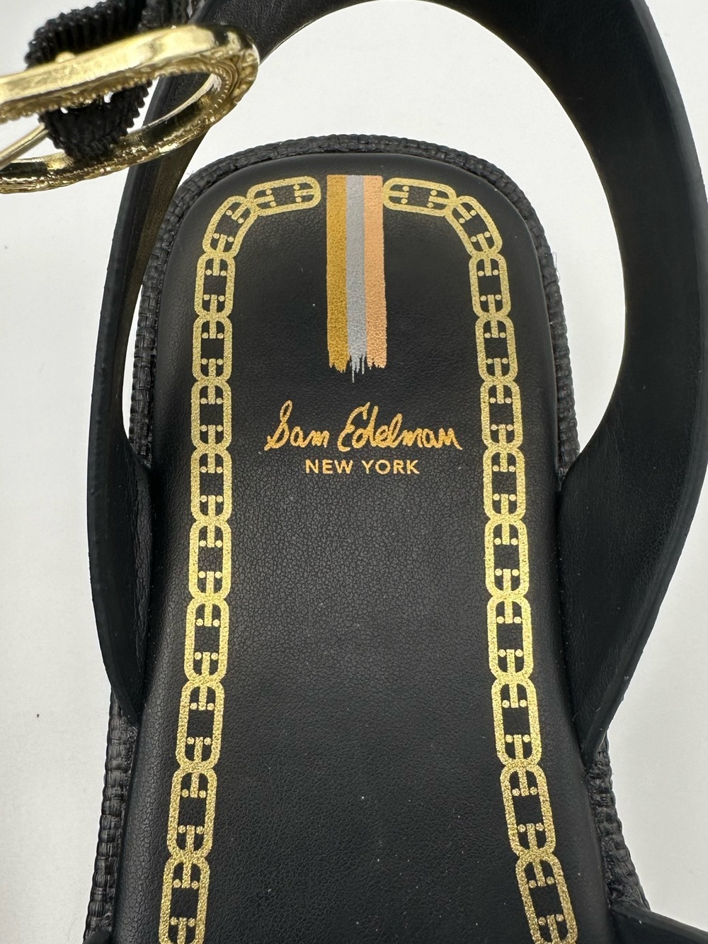 Sam Edelman NAIMA Black Leather Platform Gladiator Sandals Size 8.5 - Picture 8 of 9